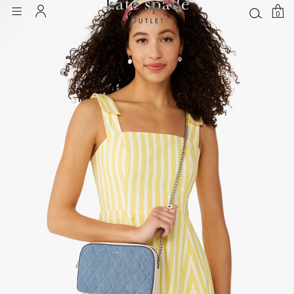 Kate Spade Denim Blue Quilted Crossbody Bag